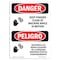 Signmission OSHA Sign, Keep Fingers Clear Of Machine Bilingual, 18in X 12in Decal, 12" W, 18" H, Spanish OS-DS-D-1218-VS-1386 - alternate 1